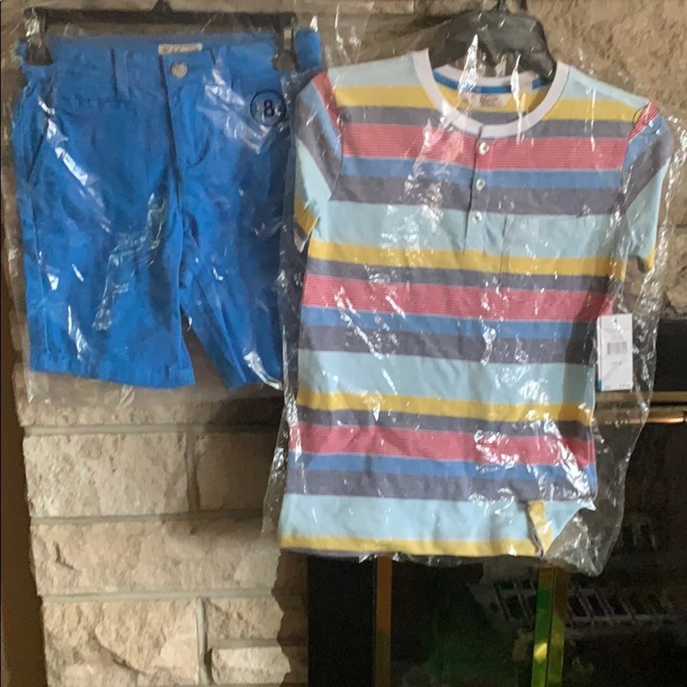 Boys Penguins 🐧 Shirt Shorts Set NWT Size 8 Small